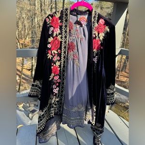 Johnny Was Meri Floral Velvet Kimono XL